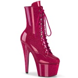 Pink glitter 18 cm plataforma botines tacn alto mujer