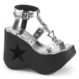 Plata 13 cm DemoniaCult DYNAMITE-12 emo zapatos sandalias con cua alta