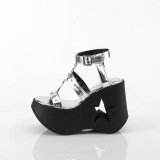 Plata 13 cm DemoniaCult DYNAMITE-12 emo zapatos sandalias con cua alta