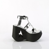 Plata 13 cm DemoniaCult DYNAMITE-12 emo zapatos sandalias con cua alta