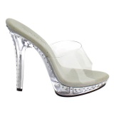 Plata 13 cm Fabulicious LIP-101LS Strass Plataforma Mules Altos