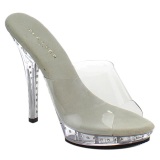 Plata 13 cm Fabulicious LIP-101LS Strass Plataforma Mules Altos