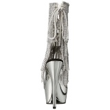 Plata 15 cm DELIGHT-1017RSF botines con flecos de mujer tacn altos