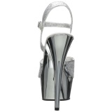 Plata 15 cm Pleaser DELIGHT-609G Cromo Plataforma Tacn Alto