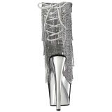 Plata 18 cm ADORE-1017RSF botines con flecos de mujer tacn altos