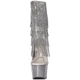 Plata 18 cm ADORE-1017SRS botines con flecos de mujer tacn altos