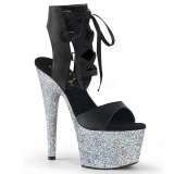 Plata 18 cm ADORE-700-14LG Zapatos plataforma con tacones glitter