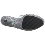 Plata 18 cm ADORE-701LG brillo plataforma pantuflas tacn alto tacn mujer