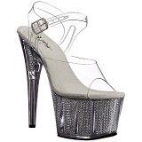 Plata 18 cm ADORE-708SRS Sandalias Mujer Plataforma Strass