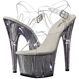 Plata 18 cm ADORE-708SRS Sandalias Mujer Plataforma Strass