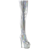 Plata 18 cm BEJ-3011-7 Holograma botas overknee plataforma