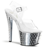 Plata 18 cm Pleaser STARDUST-708 Tacn Alto Cromo Plataforma