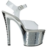 Plata 18 cm Pleaser STARDUST-708 Tacn Alto Cromo Plataforma