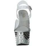 Plata 18 cm Pleaser STARDUST-708 Tacn Alto Cromo Plataforma