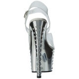 Plata 18 cm Pleaser STARDUST-708 Tacn Alto Cromo Plataforma