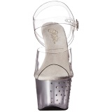 Plata 18 cm STARDUST-708T Acrilico Plataforma Sandalias Tacn Mujer