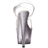 Plata 18 cm STARDUST-708T Acrilico Plataforma Sandalias Tacn Mujer