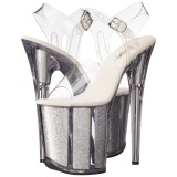 Plata 20 cm FLAMINGO-808G Brillo Plataforma Tacones de Aguja