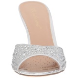 Plata 8,5 cm LUCY-01 brillo bajo pantuflas tacn alto tacn mujer