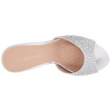 Plata 8,5 cm LUCY-01 brillo bajo pantuflas tacn alto tacn mujer