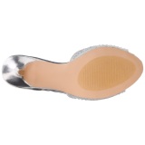 Plata 8,5 cm LUCY-01 brillo bajo pantuflas tacn alto tacn mujer