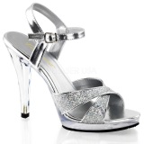 Plata Brillo 12 cm FLAIR-419G Sandalias Femininas Planos