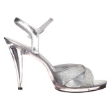 Plata Brillo 12 cm FLAIR-419G Sandalias Femininas Planos