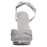 Plata Brillo 12 cm FLAIR-419G Sandalias Femininas Planos