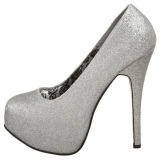 Plata Brillo 14,5 cm Burlesque TEEZE-31G Platform Calzado de Saln