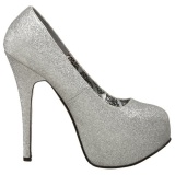 Plata Brillo 14,5 cm Burlesque TEEZE-31G Platform Calzado de Saln