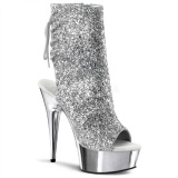 Plata Brillo 15 cm Pleaser DELIGHT-1018G Plataforma Botines Altos