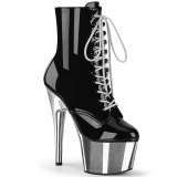 Plata Charol 18 cm ADORE-1020 botines mujer con plataforma cromo