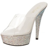 Plata Piedras Strass 15,5 cm BEJEWELED-601DM Plataforma Mules Zapatos