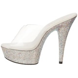 Plata Piedras Strass 15,5 cm BEJEWELED-601DM Plataforma Mules Zapatos