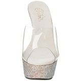 Plata Piedras Strass 15,5 cm BEJEWELED-601DM Plataforma Mules Zapatos