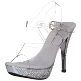 Plata Strass 12 cm ELEGANT-408 Plataforma Zapatos Tacn Alto