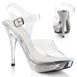 Plata Strass 12 cm ELEGANT-408 Plataforma Zapatos Tacn Alto