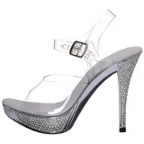 Plata Strass 12 cm ELEGANT-408 Plataforma Zapatos Tacn Alto