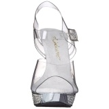 Plata Strass 12 cm ELEGANT-408 Plataforma Zapatos Tacn Alto