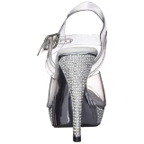 Plata Strass 12 cm ELEGANT-408 Plataforma Zapatos Tacn Alto