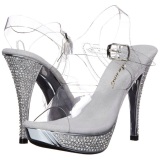 Plata Strass 12 cm ELEGANT-408 Plataforma Zapatos Tacn Alto