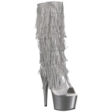 Plata Strass 18 cm ADORE-2024RSF botas con flecos de mujer tacn altos