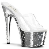 Plata Strass Platform 18 cm STARDUST-701 Mules Tacn Alto Mujer