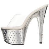 Plata Strass Platform 18 cm STARDUST-701 Mules Tacn Alto Mujer