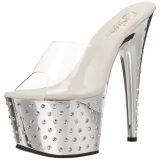 Plata Strass Platform 18 cm STARDUST-701 Mules Tacn Alto Mujer