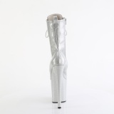 Plata glitter 20 cm plataforma botines tacn alto mujer