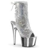 Plata piedra cristal 18 cm ADORE-1018DCS botines mujer con plataforma