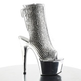 Plata piedra cristal 18 cm ADORE-1018DCS botines mujer con plataforma