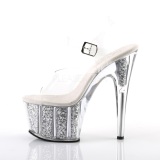 Plata purpurina 18 cm Pleaser ADORE-708G Sandalias con tacones pole dance