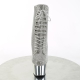 Plata strass botines pleaser con plataforma 18 cm ADORE-1020CHRS